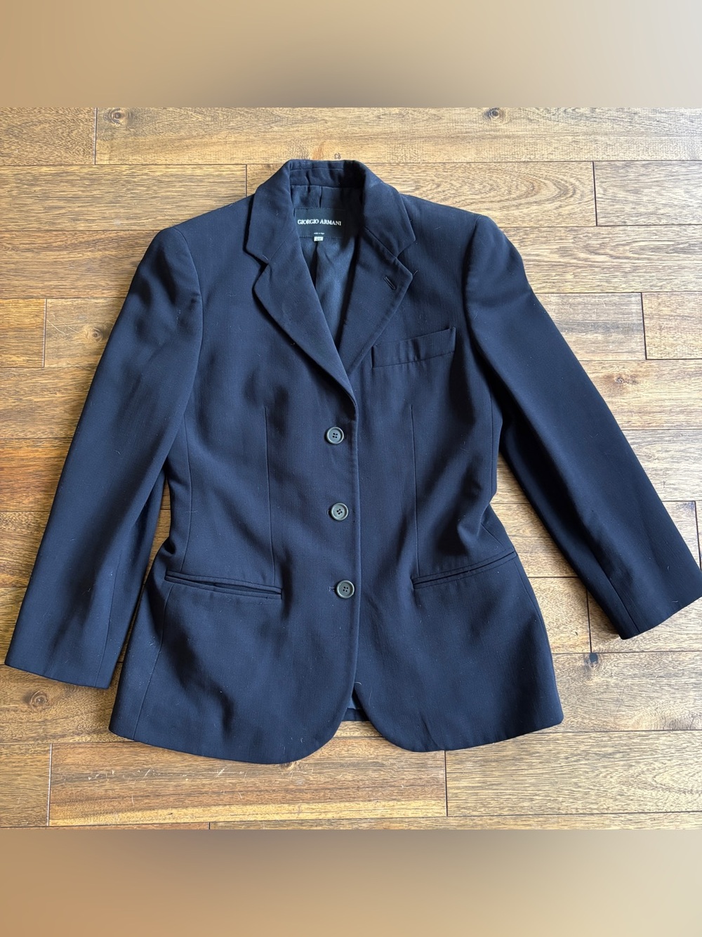 Giorgio Armani Made in Italy Wool Blazer Size 40 Black Women’s Jacket